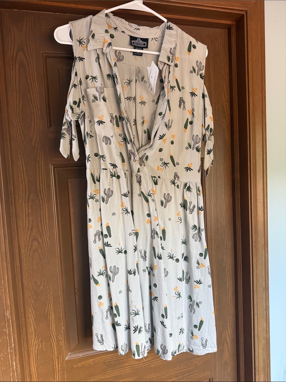 Renee C. Cream Cold-Shoulder Cactus & Floral Tunic